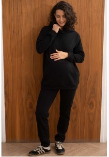 Набор для беременных и кормящих (джемпер+брюки) черный (еврофлис) (мм9..